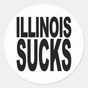 Illinois ist zum Kotzen Runder Aufkleber