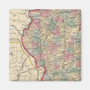 Illinois Karte von Mitchell Magnet