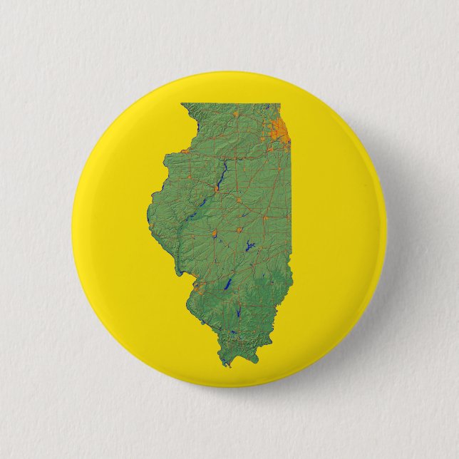 Illinois-Karten-Knopf Button (Vorderseite)