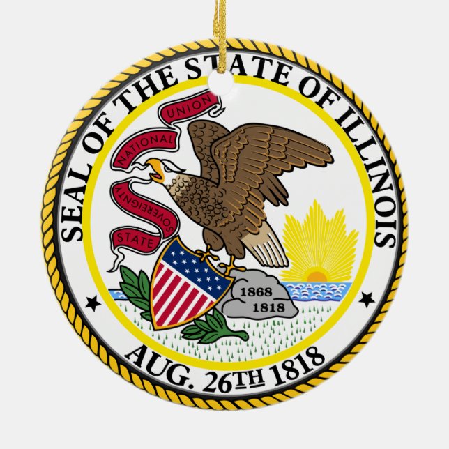 Illinois Keramik Weihnachtsschmuck (Hinten)