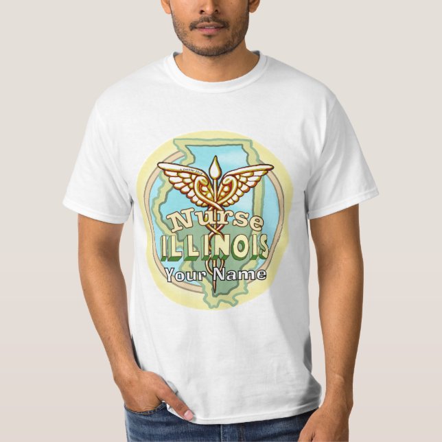 Illinois Krankenschwester Caduceus T-Shirt (Vorderseite)