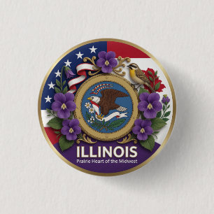 Illinois Land Of Lincoln Erbe ✦ Button