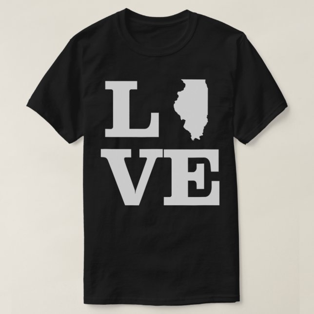 Illinois Liebe Design Staat Kontur Illinois Zuhaus T-Shirt (Design vorne)