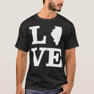 Illinois Liebe Design Staat Kontur Illinois Zuhaus T-Shirt