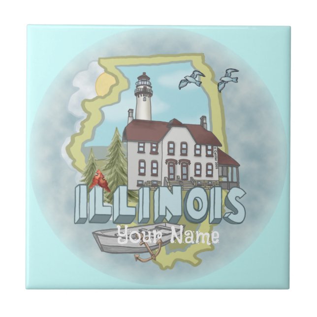 Illinois Lighthouse Fliesen (Vorderseite)