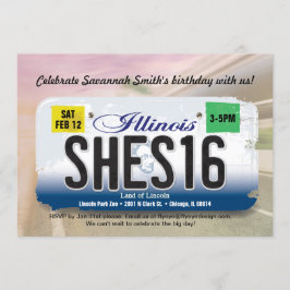 Illinois-Lizenz für Mädchen zum 16. Geburtstag Einladung