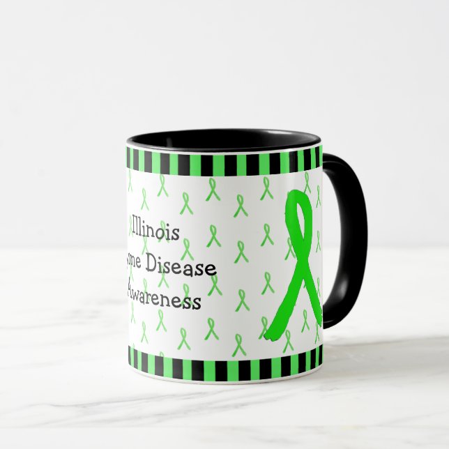 Illinois Lyme Disease Awareness Coffee Tasse (VorderseiteRechts)