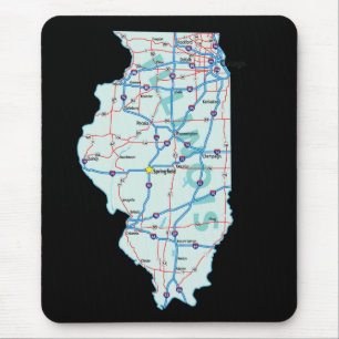 Illinois Map Mousepad