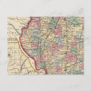 Illinois Map von Mitchell Postkarte