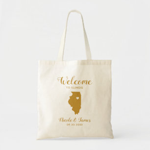 Illinois Map Wedding Welcome Bag, Hotel Guest Tragetasche