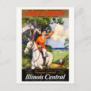 Illinois Mississippi restauriertes Vintage-Plakat Postkarte
