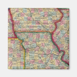 Illinois, Missouri, Iowa, Nebraska und Kansas Magnet
