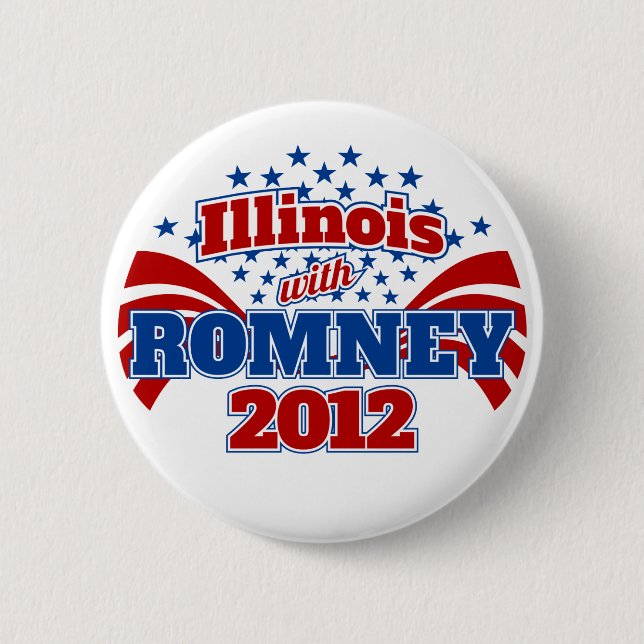 Illinois mit Romney 2012 Button (Vorderseite)