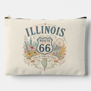 Illinois Mother Road Floral Reisestil Zubehörtasche
