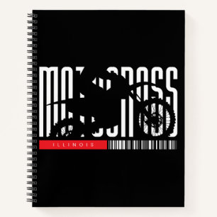 Illinois Motocross Motorrad-Silhouette Notizbuch