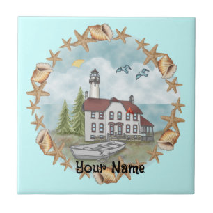 Illinois Muscheln Leuchtturm Tile Fliese