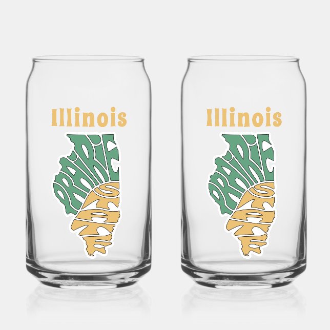 Illinois Nickname Word Art Dosenglas (Links)