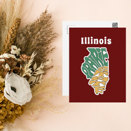 Illinois Nickname Word Art Postkarte