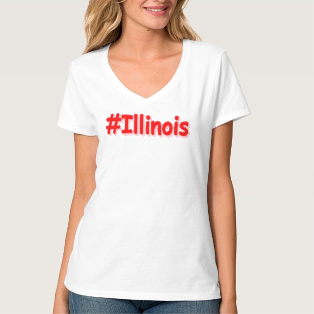 "#Illinois " Niedliches Design. Jetzt kaufen T-Shirt (Vorderseite)