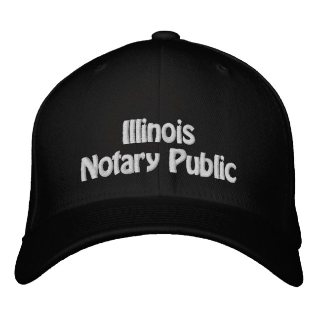 Illinois Notary Public Sticked Baseball Cap Bestickte Baseballkappe (Vorderseite)