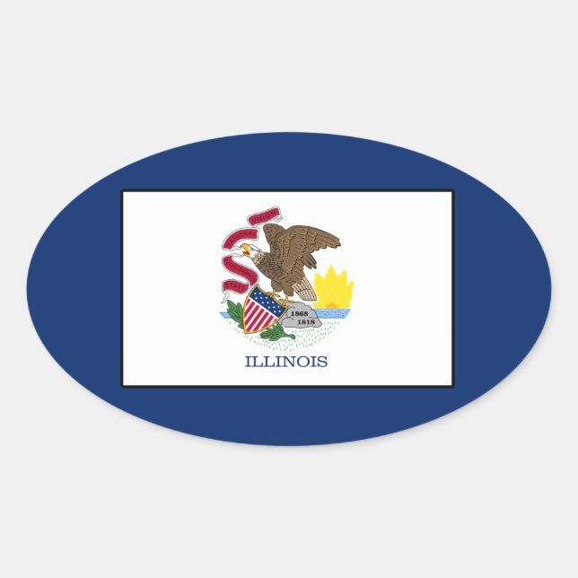 Illinois Ovaler Aufkleber (Vorderseite)