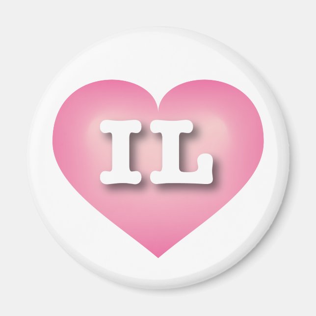 Illinois Pink Fade Heart - I Liebe IL Magnet (Vorne)