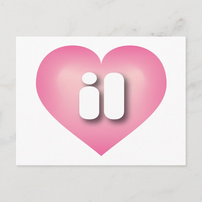 Illinois pink fade heart - I Liebe il Postkarte (Vorderseite)