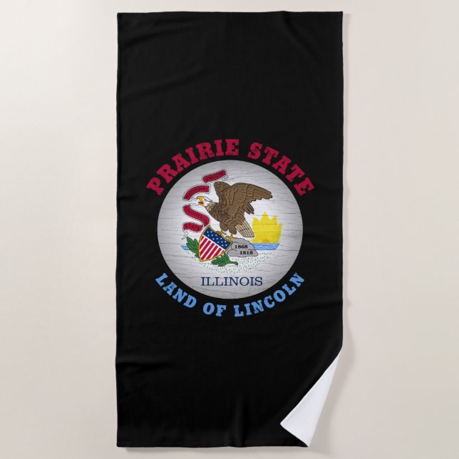 ILLINOIS PRAIRIE STAAT FLAG STRANDTUCH (Vorderseite)