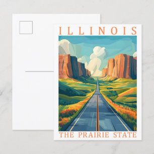 Illinois, Prairie Staat USA Travel Place Postkarte