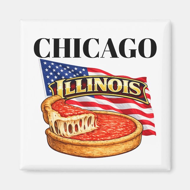 Illinois-Quadrat-Magnet  Magnet (Vorne)
