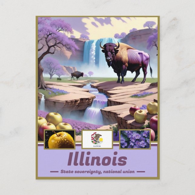 Illinois Reverie: Surreal Staat Showcase Postkarte (Vorderseite)