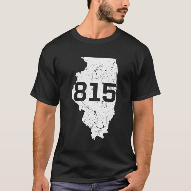 Illinois Rockford Joliet Area Code 815 Midwest T-Shirt (Vorderseite)