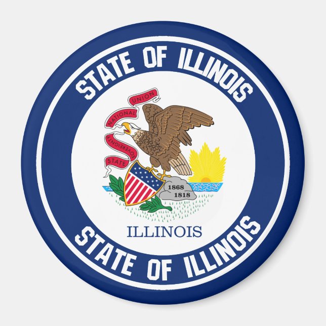 Illinois Round Emblem Magnet (Vorne)