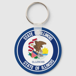 Illinois Round Emblem Schlüsselanhänger