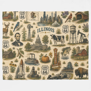 Illinois Route 66 gemütliche Skyline Fleecedecke