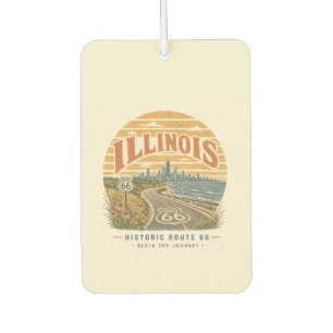 Illinois Route 66 personalisierte Roadtrip-Fahrt Autolufterfrischer