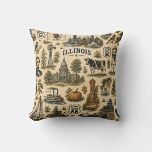 Illinois Route 66 Sofa Skyline Kissen