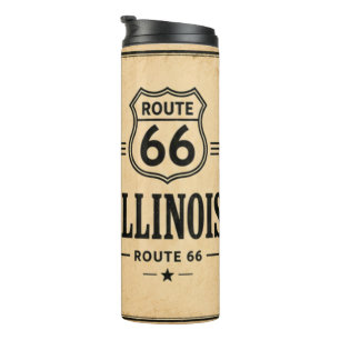 Illinois Route 66 Vintage Roadtrip-Trinkgefäß Thermosbecher
