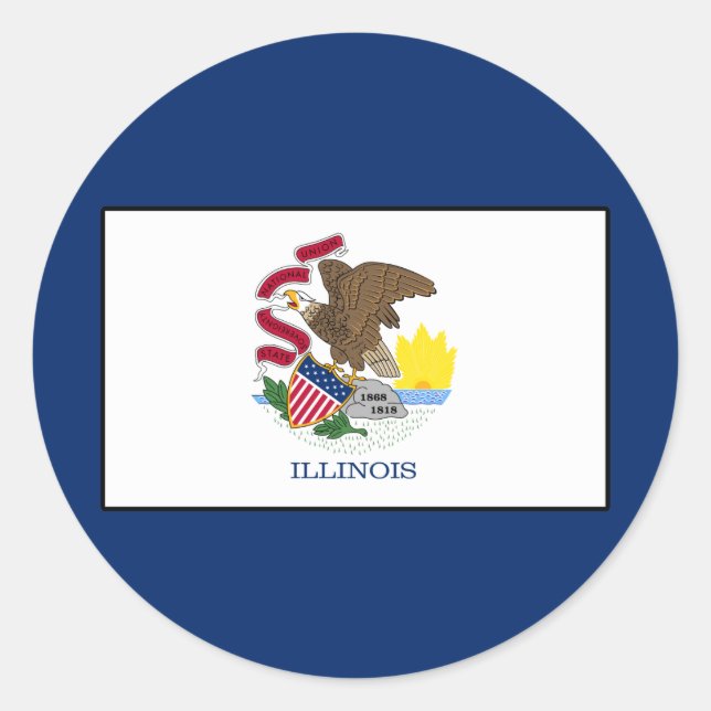 Illinois Runder Aufkleber (Vorderseite)