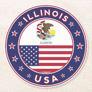 Illinois Runder Pappuntersetzer