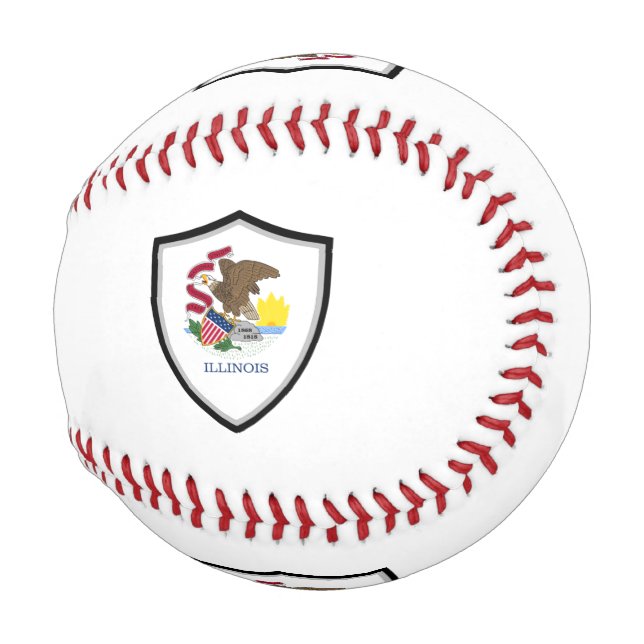 Illinois-Schildflaggenbaseball Baseball (Vorne Rechts)