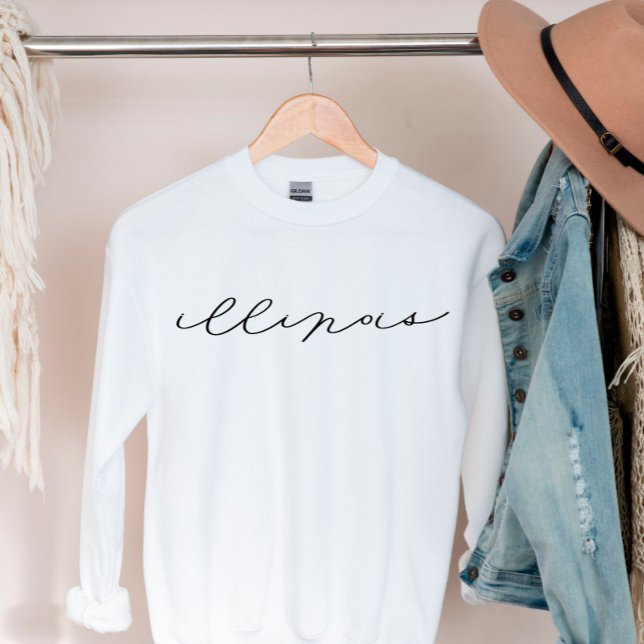 Illinois Script Staat Frauen-Sweatshirt Sweatshirt (Von Creator hochgeladen)
