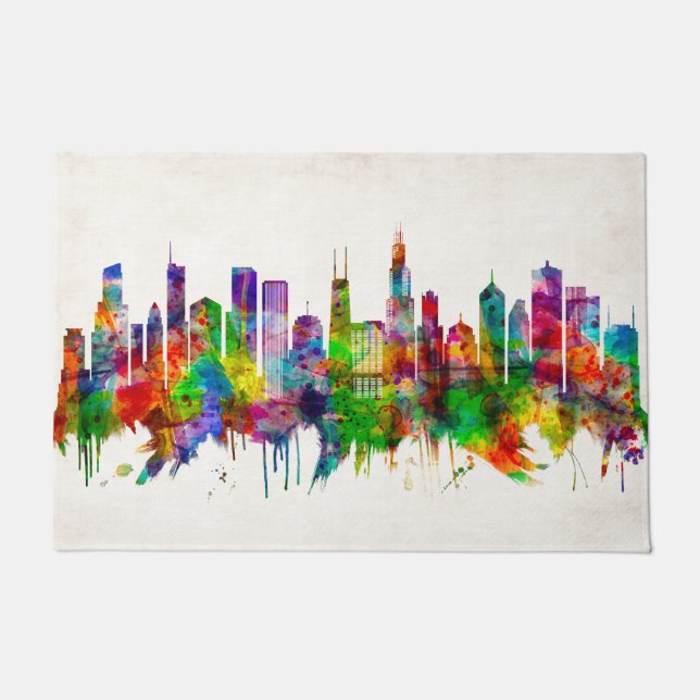 Illinois Skyline Fußmatte (Vorderseite)