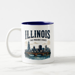 Illinois-Skyline und Prärie-Erbe Zweifarbige Tasse