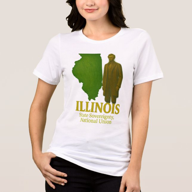 Illinois Staat Art T - Shirt... Tri-Blend Shirt (Vorderseite)