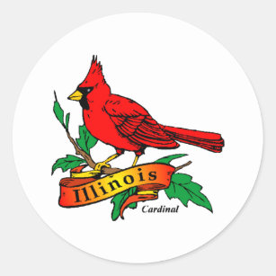 Illinois Staat Bird - Kardinal Runder Aufkleber