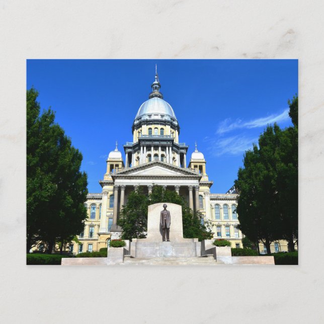 Illinois Staat Hauptstadt Gebäude, Springfield Postkarte (Vorderseite)