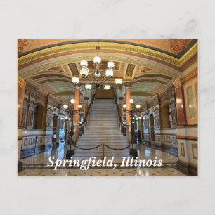 Illinois Staat Hauptstadt in Springfield Feiertagspostkarte