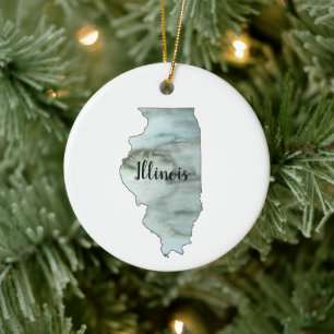 Illinois Staat Illustration Keramik Ornament
