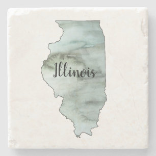 Illinois Staat Illustration Steinuntersetzer